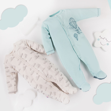 Balloons Pajac z nadrukiem Eevi - jasny turkus