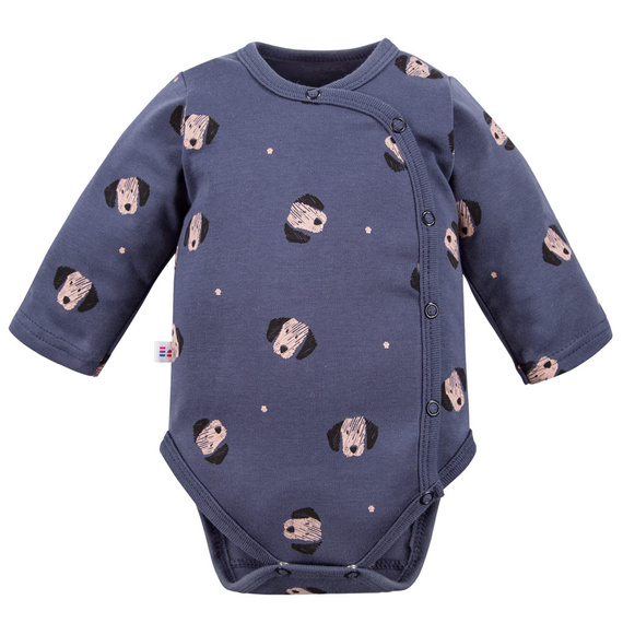 Puppy Playtime Body rozpinane z długim rękawem Eevi - granatowe