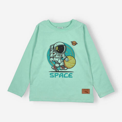 KAR-1006/PIS Bluzka chłopięca z długim rękawem Lagarto Verde pistacjowy