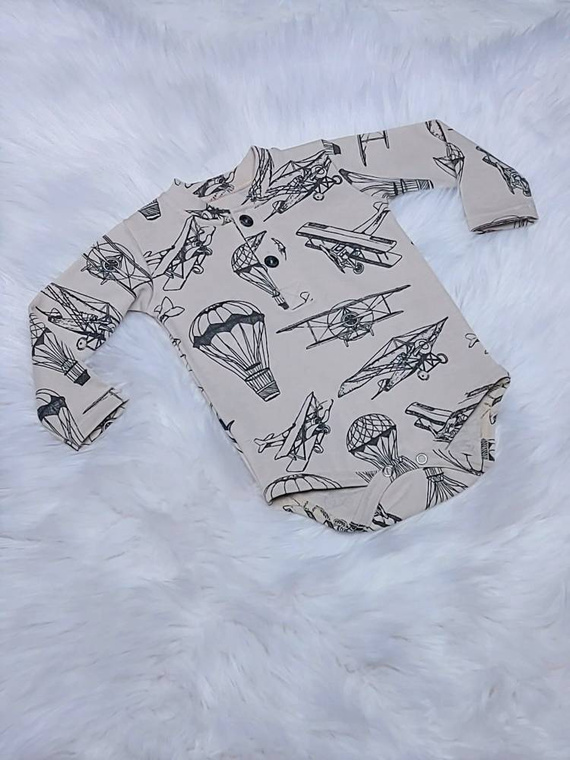 Aviator Body niemowlęce z długim rękawem Bambarillo beżowy 