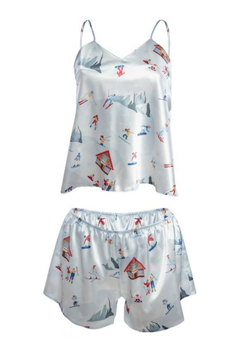 DK-KK Christmas Komplet Damski Piżama DKaren - błękit 015