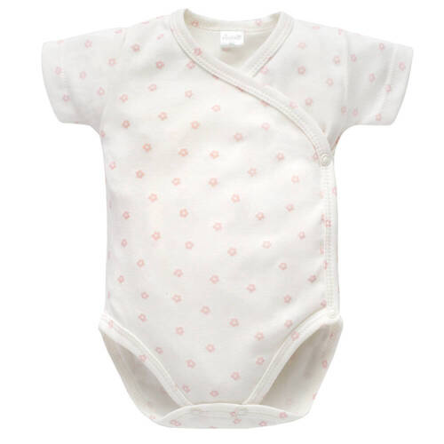 Lovely Day Kopertowe body z krótkim rękawem Pinokio - ecru kwiaty