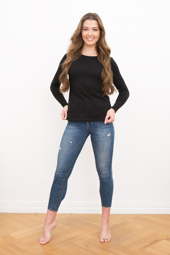 Ibiza Bluzka damska długi rękaw Italian Fashion - czarny