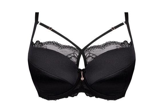 Belem Full Cup FC-23 czarny Unikat– biustonosz pełny, stabilny, z ozdobnymi strapsami