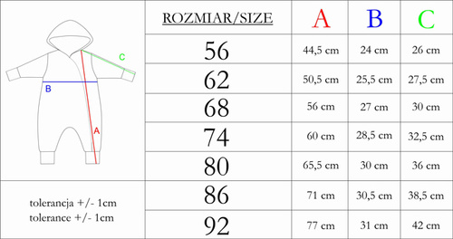 216271 Lala Pajac dresowy z podszewką Nicol – różowy kombinezon niemowlęcy, rozmiar 56-68