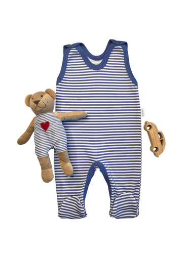 Śpiochy niemowlęce Mamatti SC13630 – granatowe w paski, bawełniane