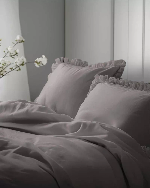 Pure 23 Pościel bawełniana jednobarwna Detexpol szary ciemny