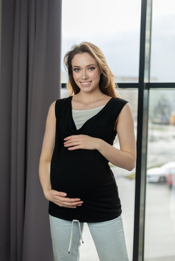 021 Bawełniany top MIRACLE-czarny