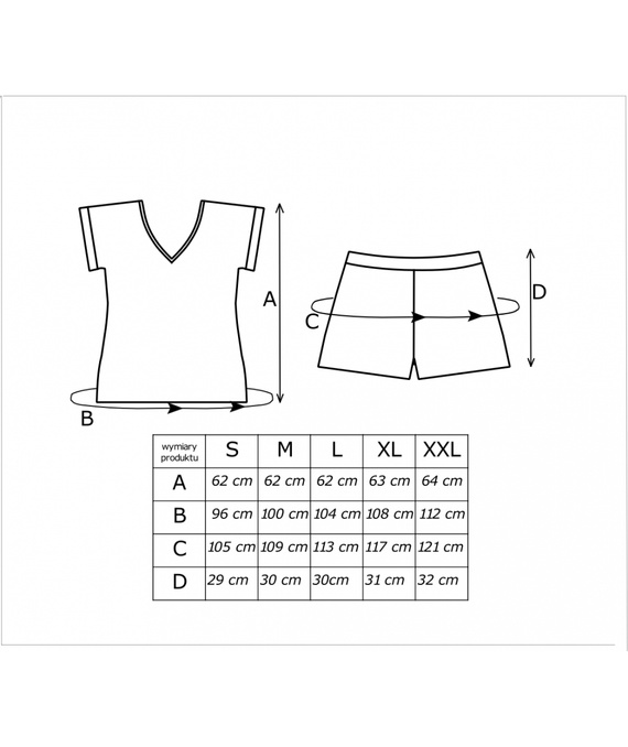 Piżama Melisa Short Donna wiskoza V-neck- ecru-khaki