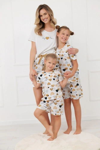 Piżama damska Ariela Italian Fashion – bawełna, krótki rękaw, szorty