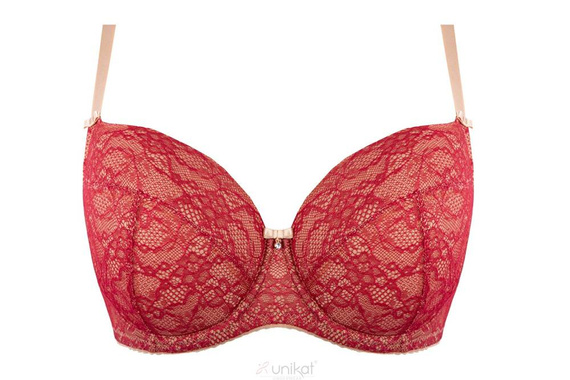 Tess full cup biustonosz usztywniany Unikat bordowy/beżowy