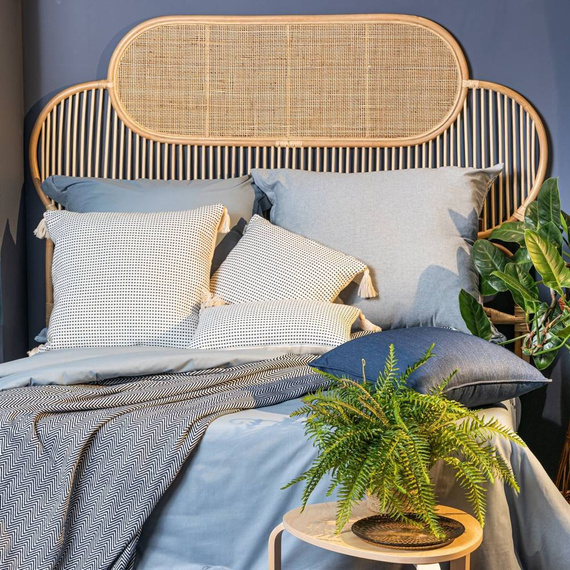 Palermo Poszewka z grubej tkaniny bawełnianej Eurofirany granatowy