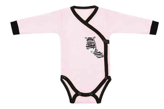 Komplet Body długi rękaw + Półśpioch "Zebra" Terjan - różowy