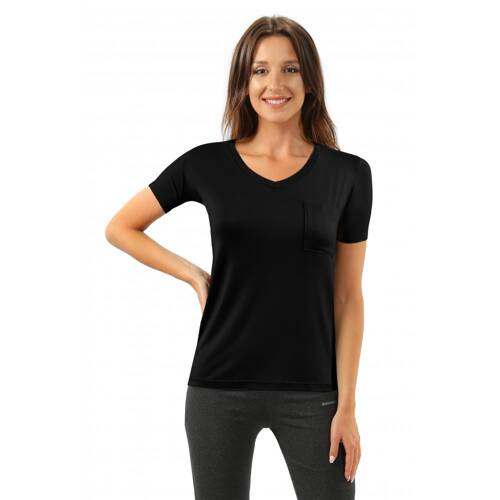 Marcela Koszulka damska krótki rękaw Sesto Senzo czarny