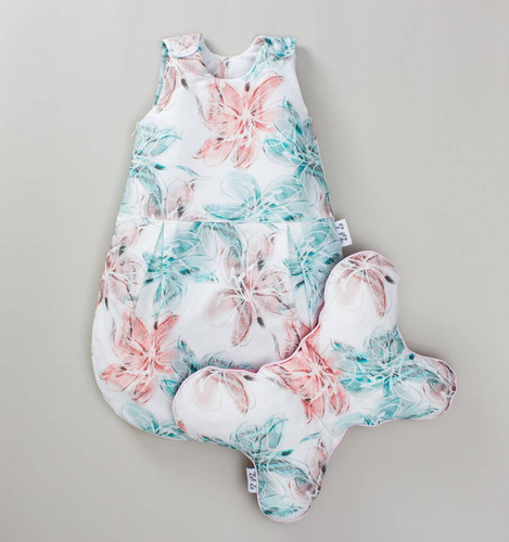 LUL-0038 Big Flowers Śpiworek niemowlęcy z poduszką Luli Lu