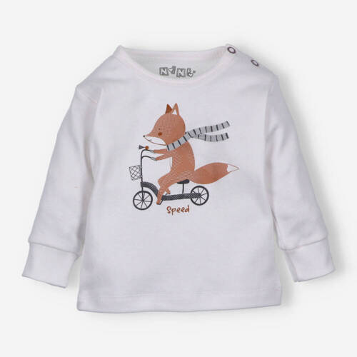 Cute Cars Bluzka z bawełny organicznej Nini ecru