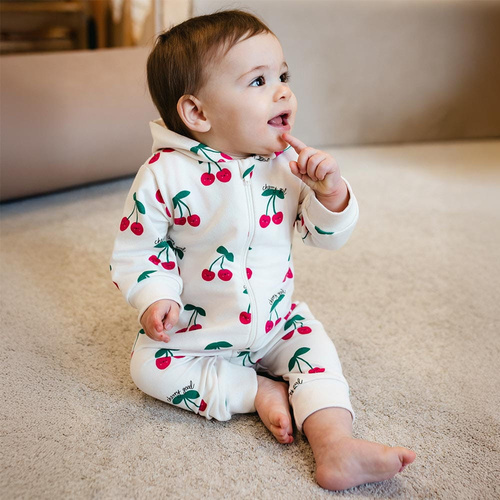 Kombinezon niemowlęcy Cherry Eevi ecru 100% bawełna bez stópek wygodny
