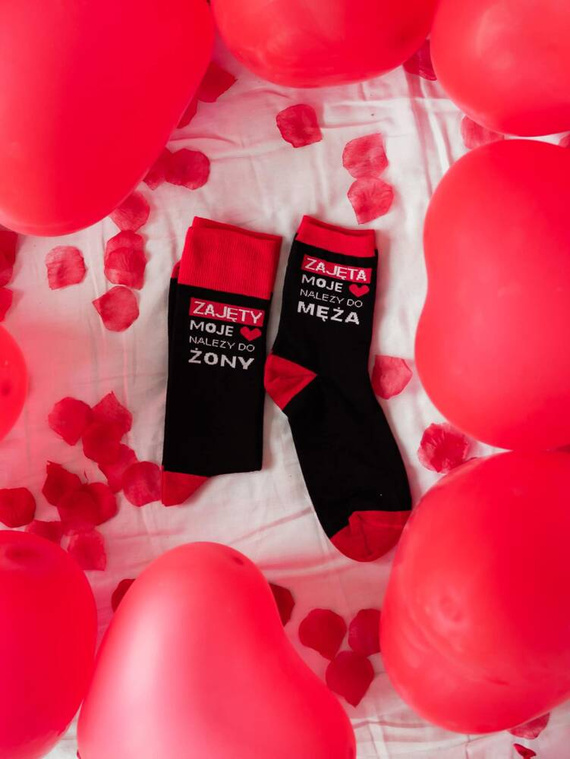 0125-016 Walentynki Skarpety męskie Milena - czarny