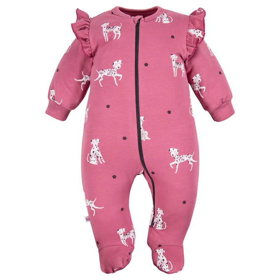 Dogs & Spots Pajac niemowlęcy Eevi - jagodowy