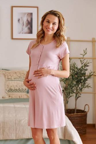 9941 Koszula Nocna ciążowa i do karmienia Doctor Nap - flamingo