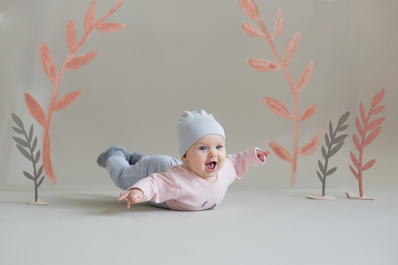 Body z długim rękawem "WILD ANIMALS" Pinokio - różowe