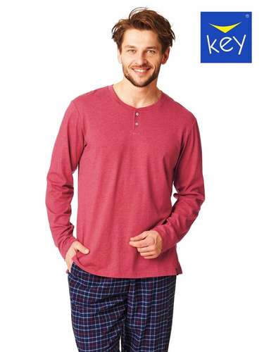 MNS 451 Piżama Męska Key bordowy