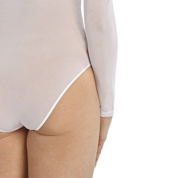 2435 Amy Body z transparentnej siateczki z półgolfem Teyli - white