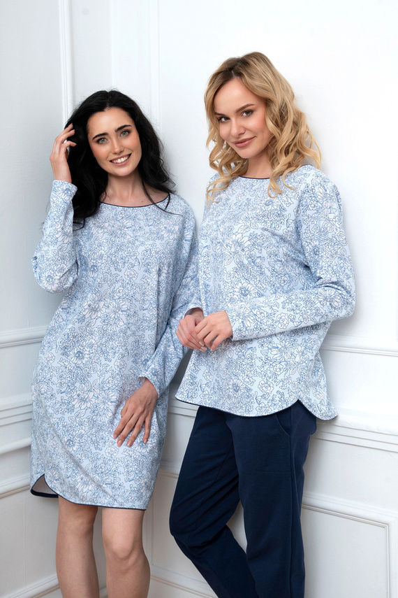 Gracjela koszula nocna Italian Fashion - druk niebieski 