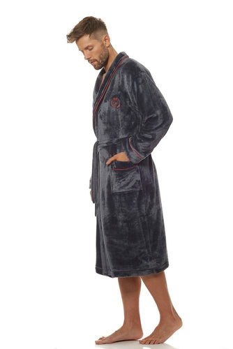 2111 Luca Szlafrok Męski L&L - grafitowy