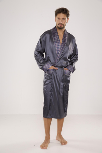 940 Satyna szlafrok męski Forex - szary
