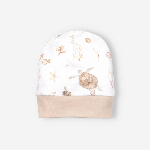 Turtles Czapka niemowlęca z bawełny organicznej Nini druk