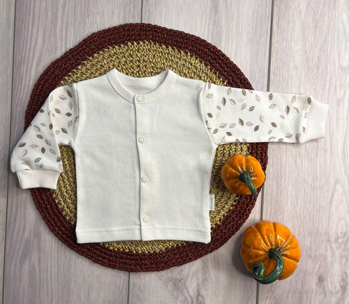 Mamatti kaftanik niemowlęcy KA15410 listki – bawełniany, na napy