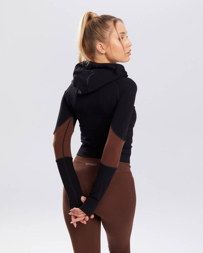 Adapt bluza sportowa damska Spaio coffee/black