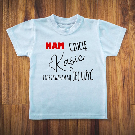 Koszulka dziecięca krótki rękaw "MAM ciocię i nie zawaham się jej użyć" Moocha czarny