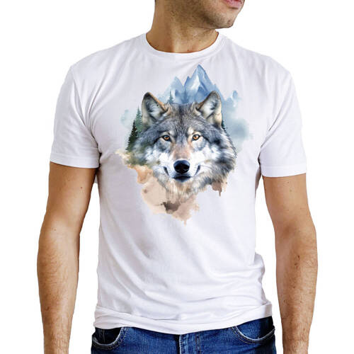 Koszulka męska "Wilki" Moocha biały