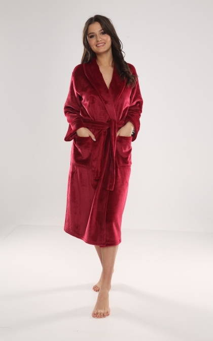 628 Abigail Długi Szlafrok damski Forex - bordo