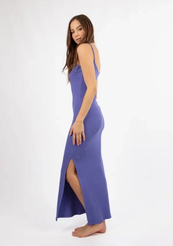 DK-K-P7 Sukienka bawełniana DKaren - fioletowy