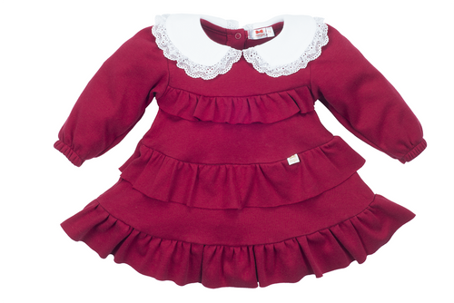 M174 Merry Cherry Sukienka z kołnierzykiem Marija - bordowy