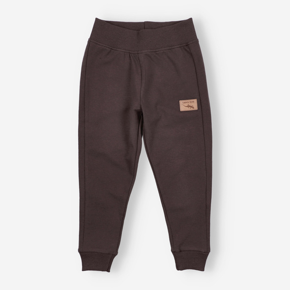 KAR-0040/BRA Spodnie dresowe dla chłopca Lagarto Verde czekoladowy– wygodne, bawełniane, polska produkcja