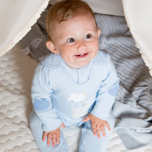 Mellow Kaftanik bawełniany Ewa Klucze- niebieski