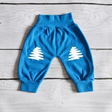 Spodnie świąteczne z choinką Moocha niebieski