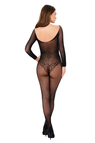 Bodystocking Kotek BG003 czarny S/M/L – elastyczna siateczka