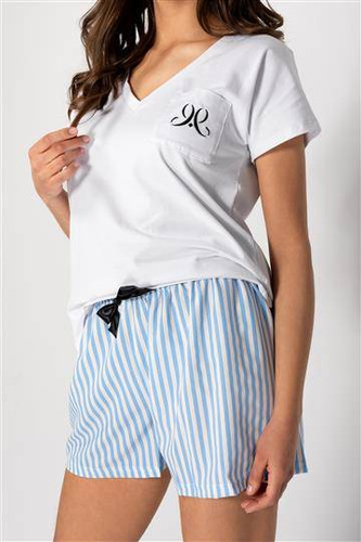 Nicole piżama damska Momenti Per Me white-baby blue