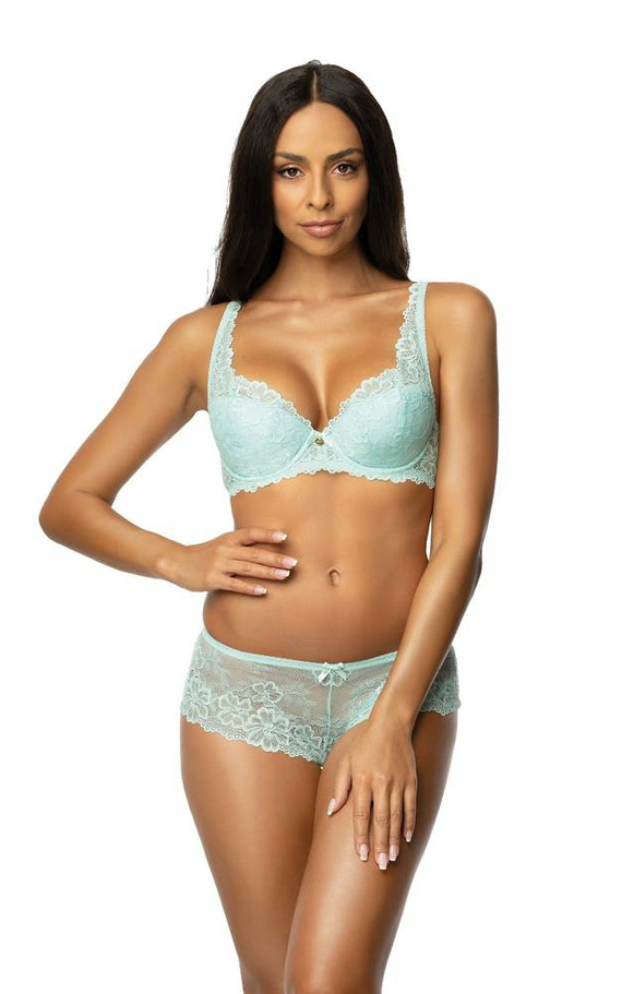 M-053/22 Carmela Biustonosz Usztywniany Mat seledynowy