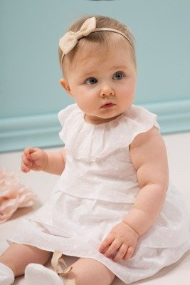 Sukienka falbanka "PRINCESS" Pinokio - ecru groszki