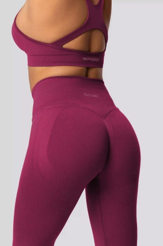 Legginsy push-up Spaio PRO modelujące kryjące wysoki stan red wine