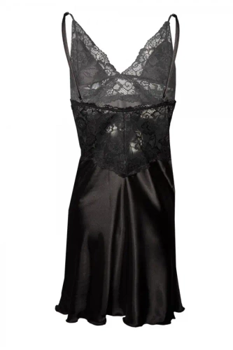 Wirydiana Halka satynowa koszulka damska DKaren - czarna 