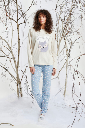 Zerda Sorbetto – bawełniana piżama damska z aplikacją 3D