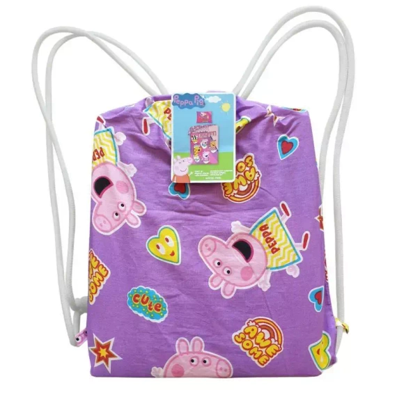 PE-3262BL Świnka Peppa Pościel + worek Halantex różowy 