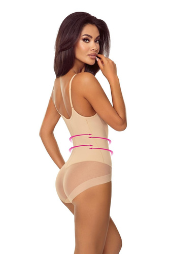 Body 7006 Ofelia Lapinee Beżowe Body Wyszczuplające Pod Biust Modelujące Sylwetkę